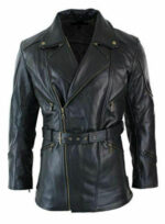 Black Belted Sheep Hide Leather Jacket Zing Apparel