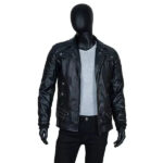 Seth Rollins Black Fur Black Leather Jacket Zing Apparel