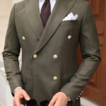 Two Piece Military Green Suit