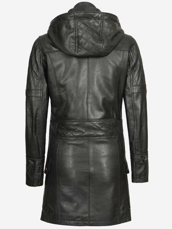 Women Long Coat - Real Leather Zip Up Zing Apparel