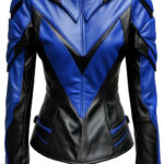 Faux Leather Jacket in Blue & Black Leather Zing Apparel