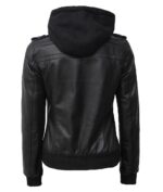Women Leather Jacket With Hood Burgh Zing Apparel
