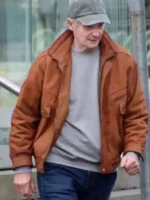 Liam Neeson 4 Kids Walk Into a Bank Brown Jacket