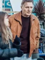 Liam Neeson 4 Kids Walk Into a Bank Brown Jacket - Image 3