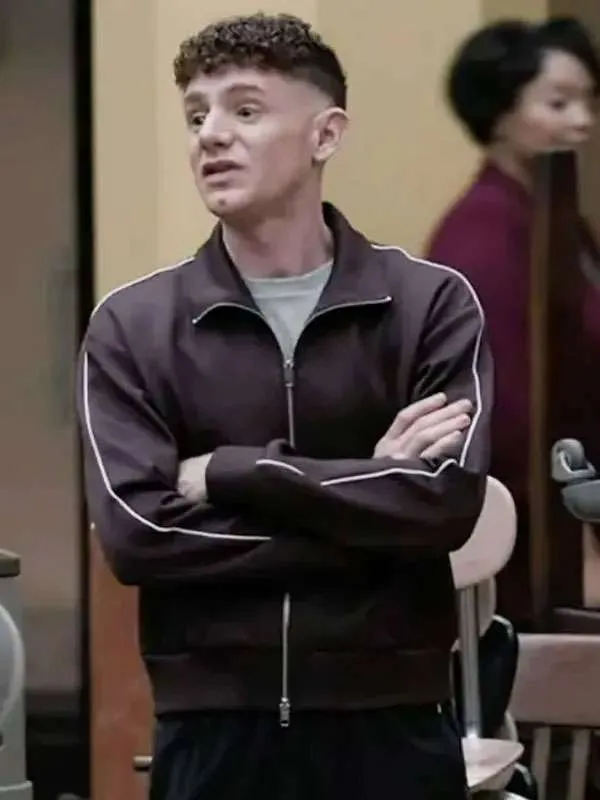 Abbott Elementary S05 Chris Perfetti Brown Track Jacket