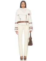 Tularosa Bailey Moto Jacket In Vanilla Bean