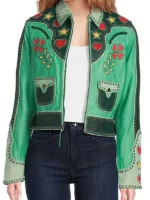 Jessica Beyond the Gates S02 Green Embroidered Jacket - Image 2