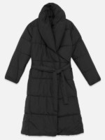 Black-Padded-Tie-Waist-Puffer-Coat