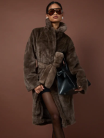 Boohoo Belted Maxi Faux Fur Coat