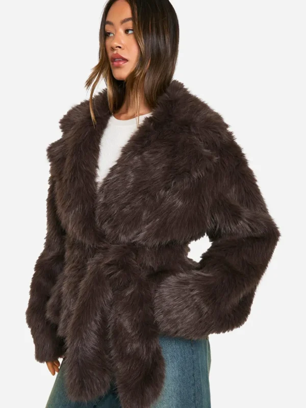 Boohoo-Brown-Faux-Fur-Jacket