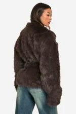 Boohoo-Brown-Faux-Fur-Jacket-Back