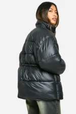 Boohoo-Cinched-Waist-Puffer-Jacket-Back-Look