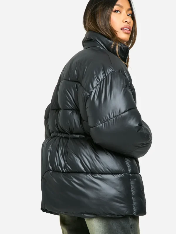 Boohoo-Cinched-Waist-Puffer-Jacket-Back-Look