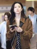 Can This Love Be Translated Go Youn-jung Brown Suede Jacket