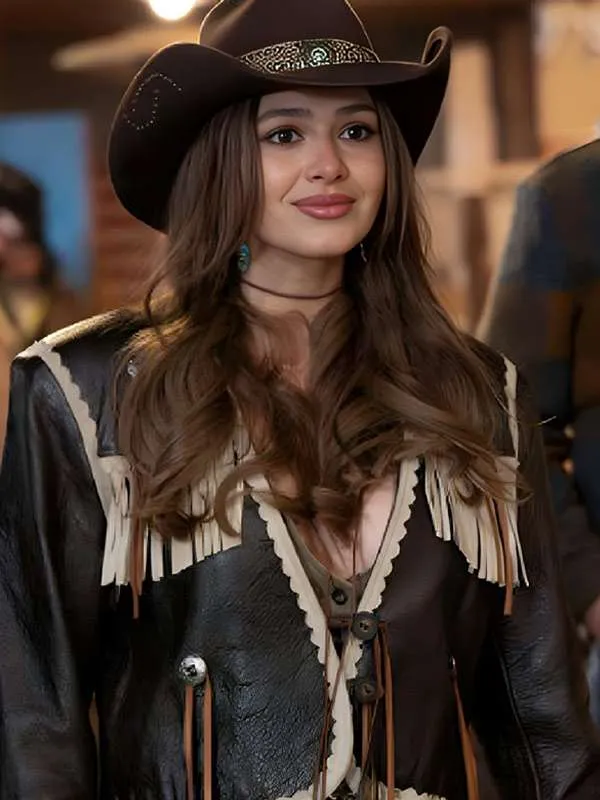 Celeste-Desjardins-Brilliant-Minds-S02-Fringe-Jacket Celeste Desjardins Brilliant Minds S02 Fringe Jacket