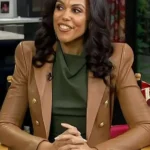 Dani Dupree Beyond the Gates 2025 Brown Leather Blazer