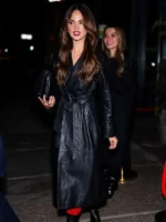 Eiza Gonzalez Black Leather Coat