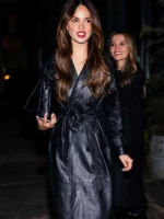 Eiza Gonzalez Black Leather Coat
