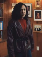 His and Hers Tessa Thompson Brown Leather Jacket - Image 2