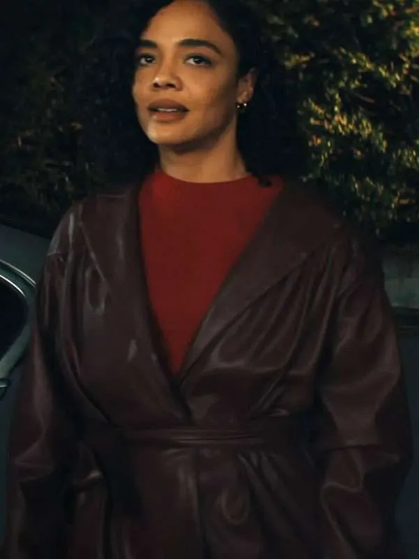 His-Hers-2026-Anna-Andrews-Brown-Oversized-Leather-Jacket His and Hers Tessa Thompson Brown Leather Jacket