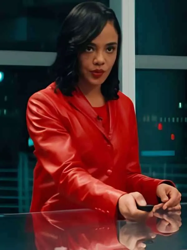 His-and-Hers-Tessa-Thompson-Red-Leather-Blazer His and Hers Tessa Thompson Red Leather Blazer