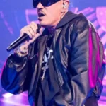 Marracash Rome Concert Black Leather Jacket