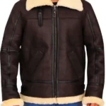 Men B3 Shearling Brown Leather Jacket
