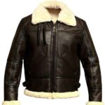 Mens B3 Bomber Aviator Shearling Leather Jacket