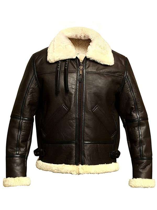 Mens-B3-Bomber-Aviator-Fur-Shearling-Jacket Mens B3 Bomber Aviator Shearling Leather Jacket