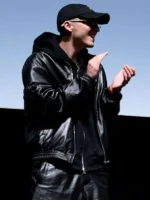 Timothee Chalamet NYFF63 Black Leather Jacket - Image 2