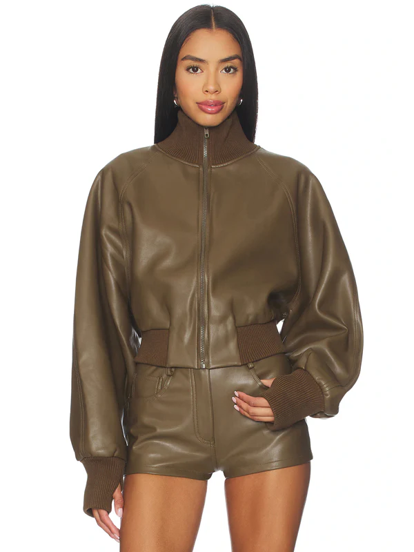 Oversized-Turtleneck-Bomber-Jacket-To-Waist-In-Bark-Norma-Kamali (1) Norma Kamali Oversized Turtleneck Bomber Jacket In Bark