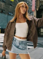 Product Specifications: Material: Faux Leather Inner: Viscose lining Pockets: Two Outside And Two Inside Sleeves: Full-Length Collar: Shirt-Style Collar Cuffs: Ribbed Closure: Zipper Color: Washed Dark Brown