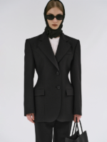 Source-Unknown-Hourglass-Blazer-Black