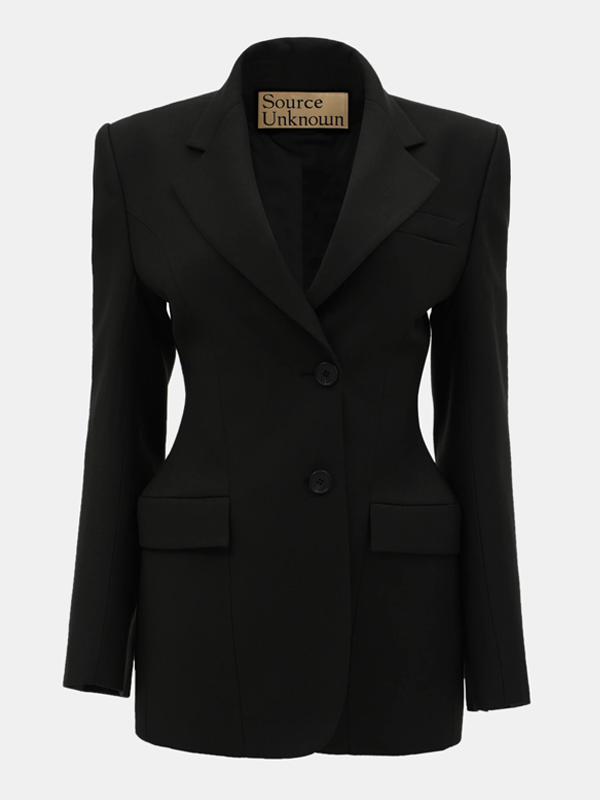 Source-Unknown-Poldo-Hourglass-Blazer-Black