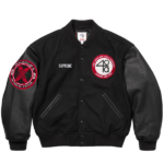 Supreme-X-40-Acres-Malcolm-X-Varsity-Jacket-Black