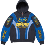 Supreme-X-Fox-Racing-Zip-Up-Hooded-Sweatshirt-Blue