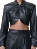 Beyond the Gates Trisha Mann Cropped Leather Jacket - Image 3
