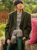 Claudia Winkleman The Traitors UK Green Trench Coat - Image 2
