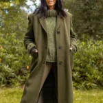 Claudia Winkleman The Traitors UK Green Trench Coat