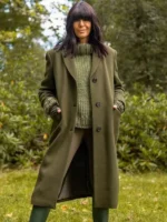 Claudia Winkleman The Traitors UK Green Trench Coat