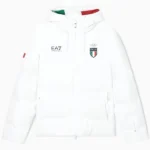 Winter Olympics 2026 Team Italy EA7 White Puffer Jacket