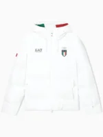 Winter Olympics 2026 Team Italy EA7 White Puffer Jacket
