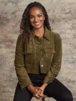 Nyla Harper The Rookie Green Suede Leather Jacket