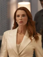 Monica Stevens The Rookie White Leather Coat