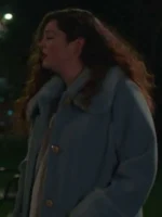 Too Much Megan Stalter Blue Fur Coat - Image 2