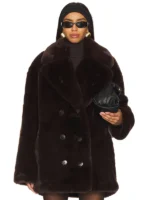 Wainscott Faux Fur Jacket In Brown Lovers And Friends