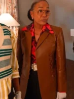 Amanda Wagner Will Trent S03 Brown Leather Blazer - Image 2