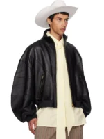 WILLY CHAVARRIA Black Ruff Rider Leather Jacket - Image 5