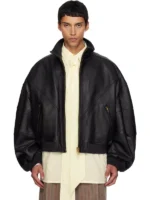 WILLY CHAVARRIA Black Ruff Rider Leather Jacket - Image 3