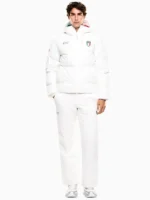 Winter Olympics 2026 Team Italy EA7 White Puffer Jacket - Image 2